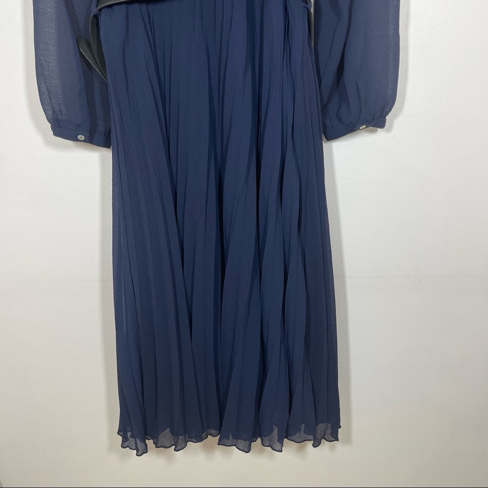 NWT City Chic Love Pleat Dress Long Sleeves Belted Navy Sz L 20 - Picture 9 of 16